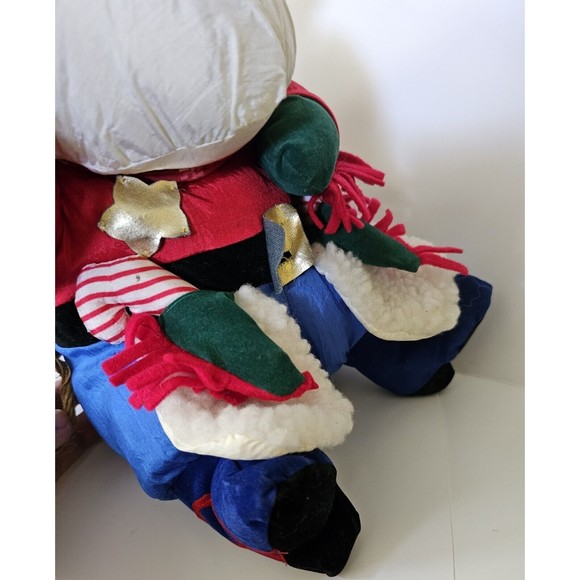 Plush Vintage Christmas Cowboy Santa Partial Tag Candy Cane Guns... - Picture 12 of 16